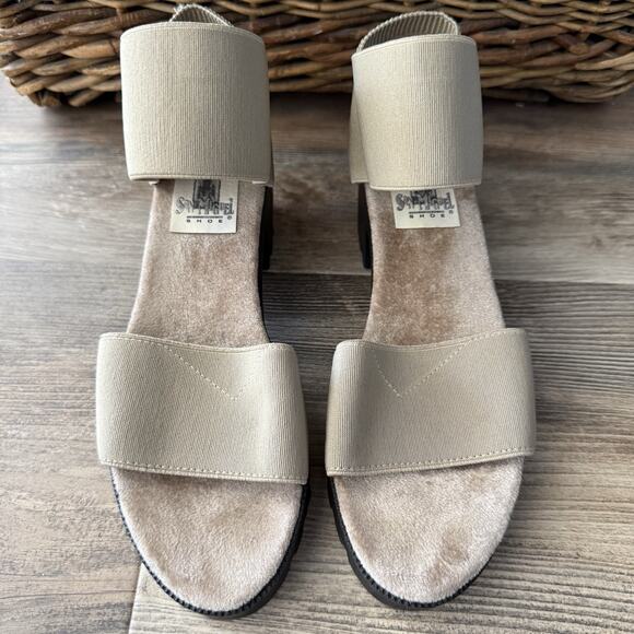 San Miguel Shoe Elastic Platform Sandal Heel Comfort Wedge Slip On Size 7–7.5 - Picture 2 of 8